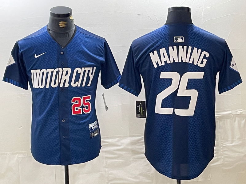 Men's Detroit Tigers #25 Matt Manning Number 2024 Navy City Connect Cool Base Limited Stitched Jersey