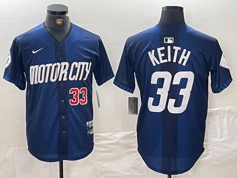 Men's Detroit Tigers #33 Colt Keith 2024 Navy City Connect Cool Base Limited Stitched Jerseys