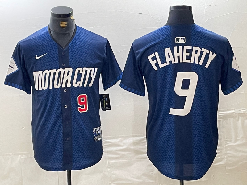Men's Detroit Tigers #9 Jack Flaherty Number 2024 Navy City Connect Cool Base Limited Stitched Jersey