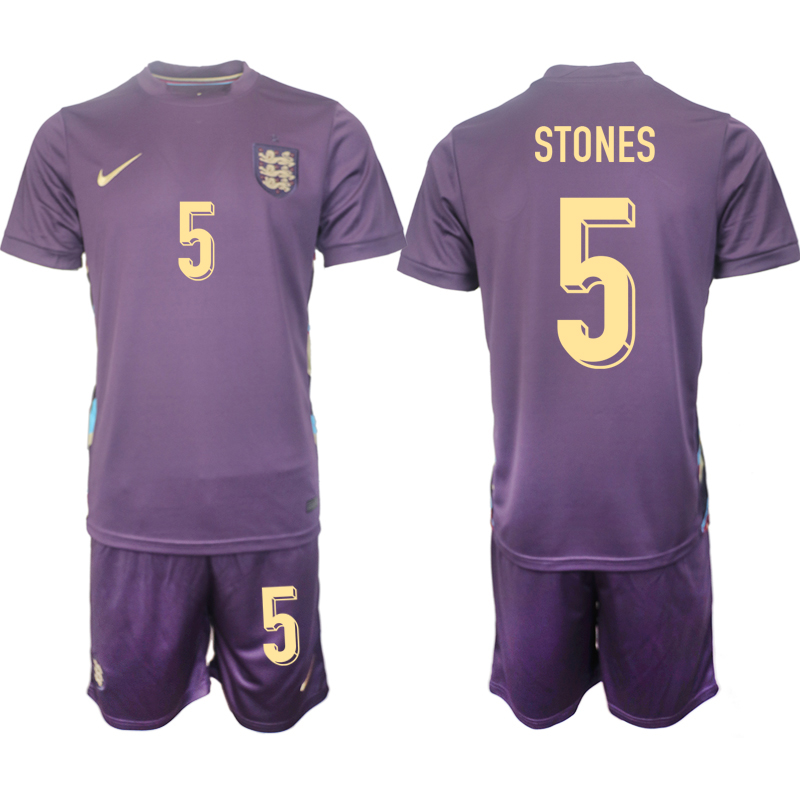 Men's England away 5# STONES 2024-25 Suit Soccer Jerseys