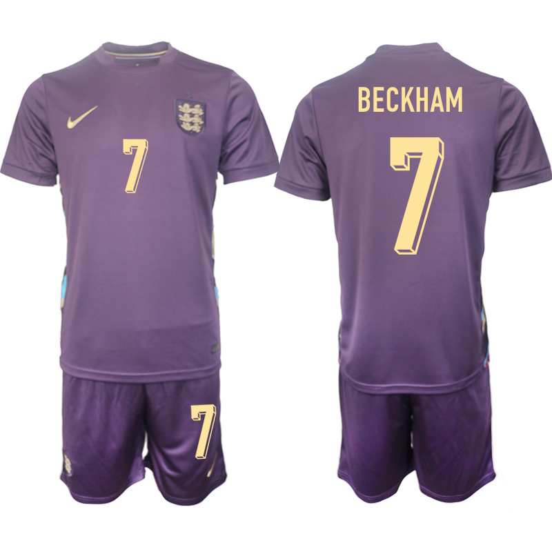 Men's England away 7# BECKHAM 2024-25 Suit Soccer Jerseys