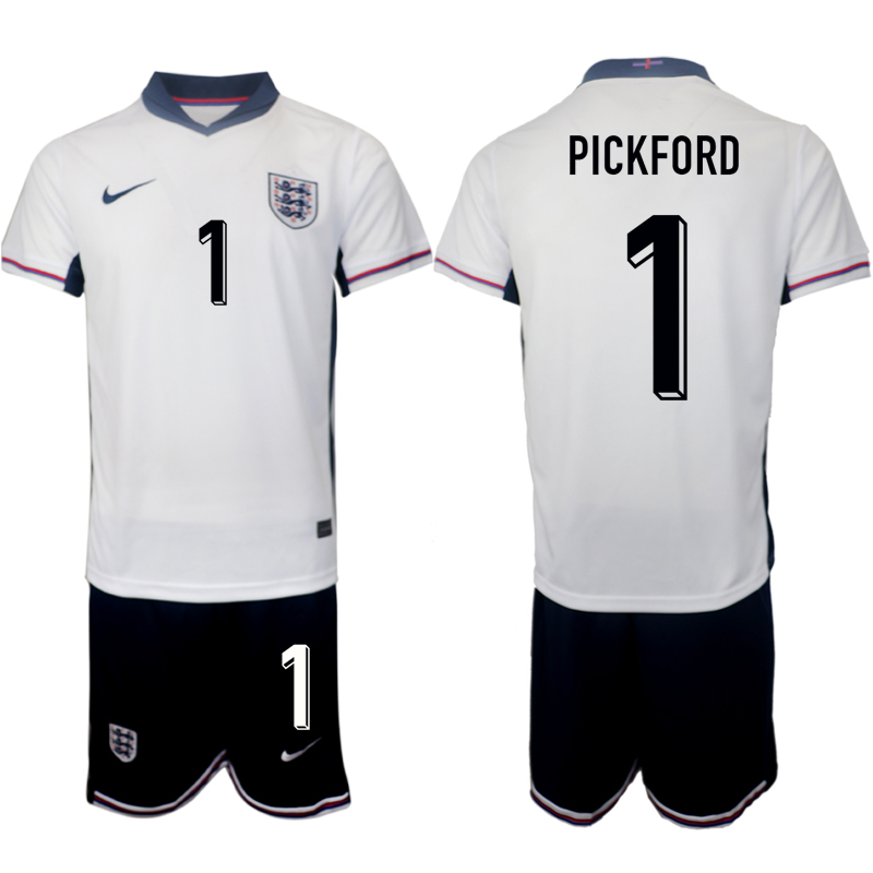 Men's England home 1# PICKFORD 2024-25 Suit Soccer Jerseys