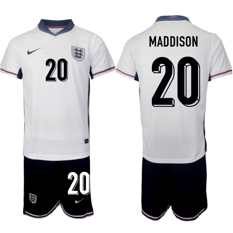 Men's England home 20# MADDISON 2024-25 Suit Soccer Jerseys