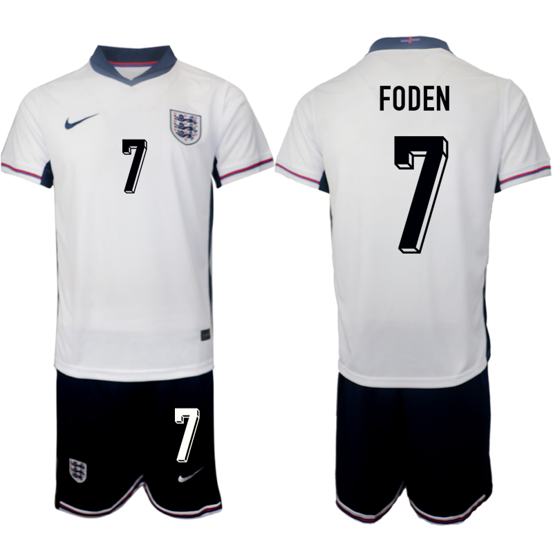 Men's England home 7# FODEN 2024-25 Suit Soccer Jerseys