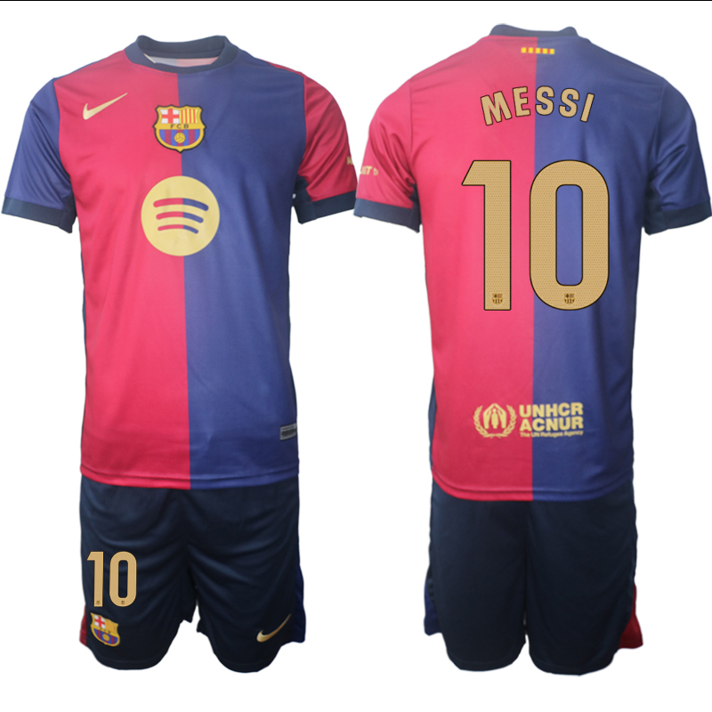 Men's FC Barcelona home 10# MESSI 2024-25 Suit Soccer Jerseys