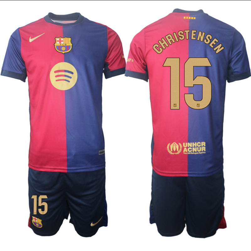 Men's FC Barcelona home 15# CHRISTENSEN 2024-25 Suit Soccer Jerseys