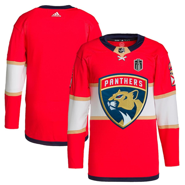 Men's Florida Panthers Blank Red 2024 Stanley Cup Final Patch Stitched Jersey