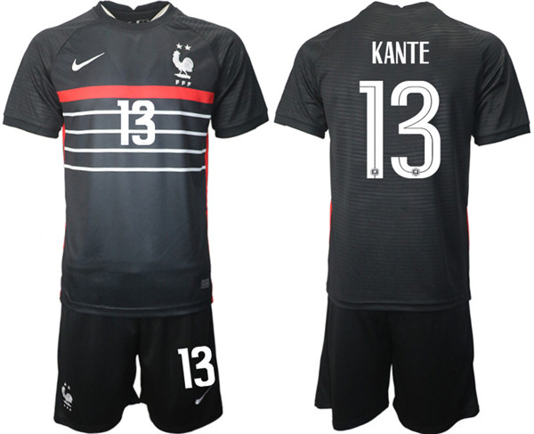 Men's France #13 Kanta Black Home Soccer 2022 FIFA World Cup Jerseys Suit