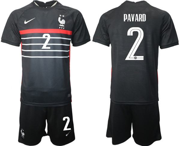 Men's France #2 Pavard Black Home Soccer 2022 FIFA World Cup Jerseys Suit