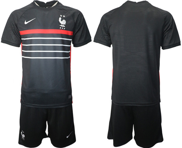 Men's France Blank Black Home Soccer 2022 FIFA World Cup Jerseys Suit