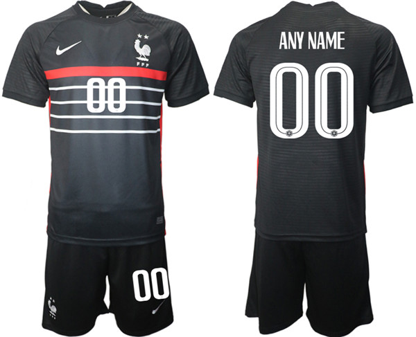 Men's France Custom Black Home Soccer 2022 FIFA World Cup Jerseys Suit