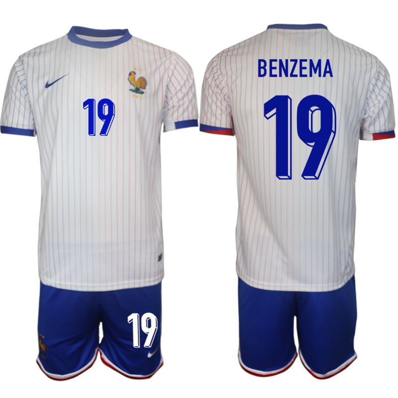 Men's France away 19# BENZEMA 2024-25 Suit Soccer Jerseys