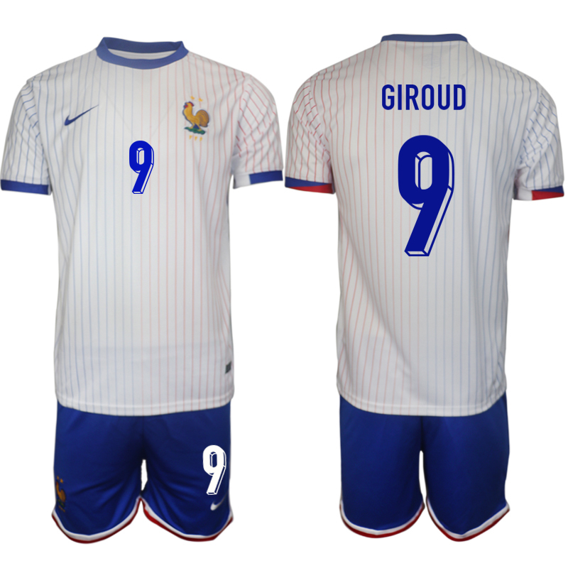 Men's France away 9# GIROUD 2024-25 Suit Soccer Jerseys