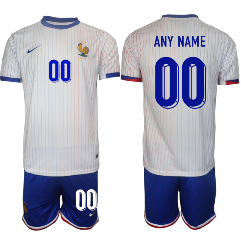 Men's France away any name 2024-25 Suit Soccer Jerseys