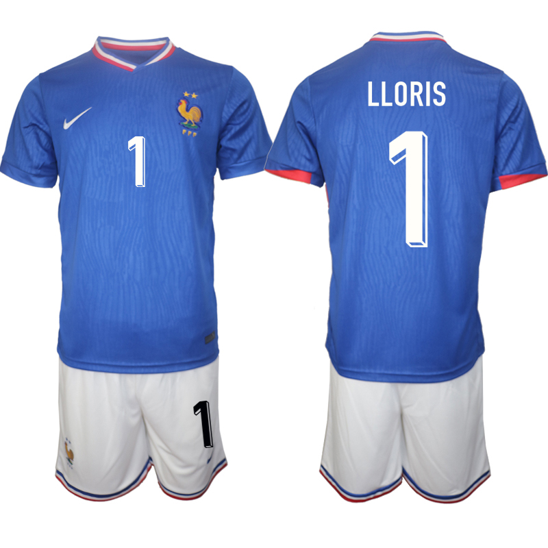 Men's France home 1# LLORIS 2024-25 Suit Soccer Jerseys