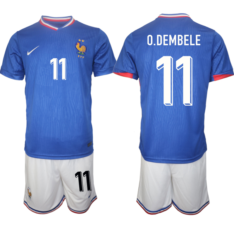 Men's France home 11# O.DEMBELE 2024-25 Suit Soccer Jerseys