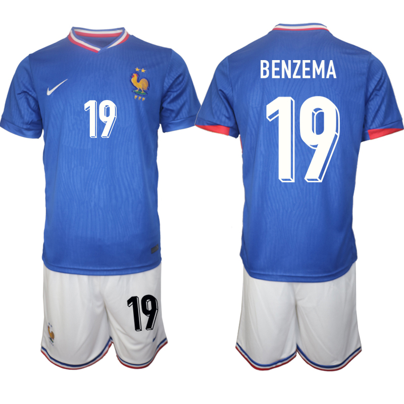 Men's France home 19# BENZEMA 2024-25 Suit Soccer Jerseys