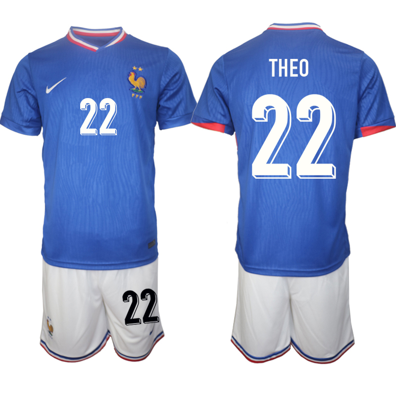 Men's France home 22# THEO 2024-25 Suit Soccer Jerseys