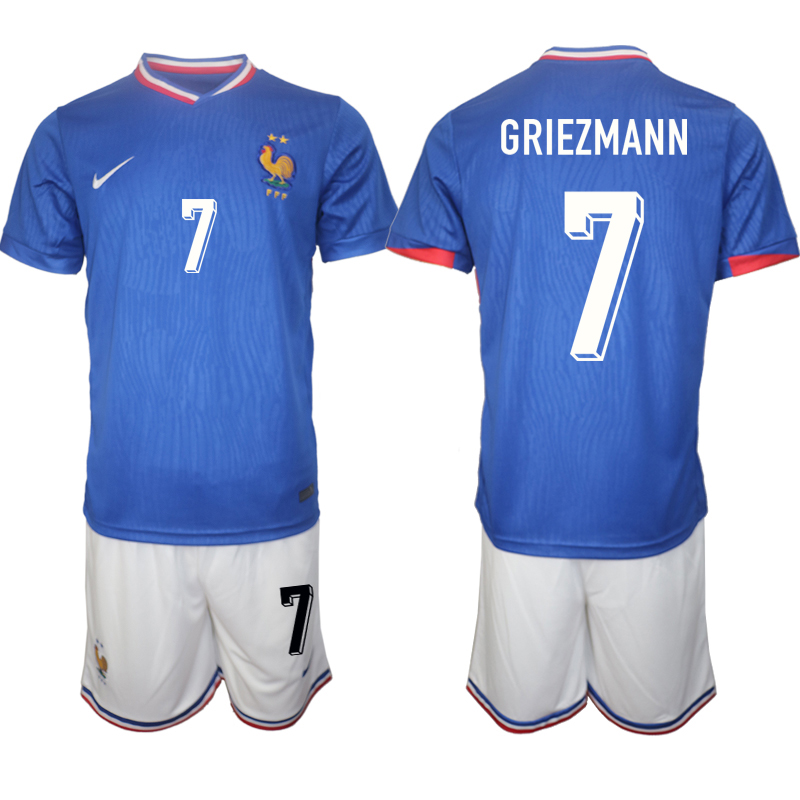 Men's France home 7# GRIEZMANN 2024-25 Suit Soccer Jerseys