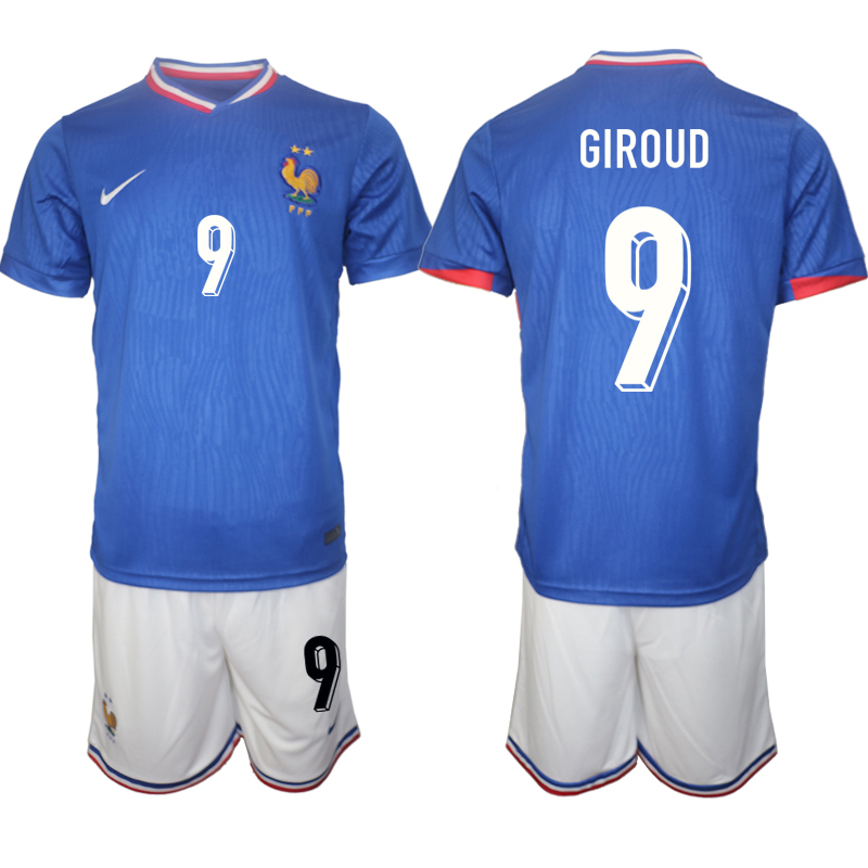 Men's France home 9# GIROUD 2024-25 Suit Soccer Jerseys