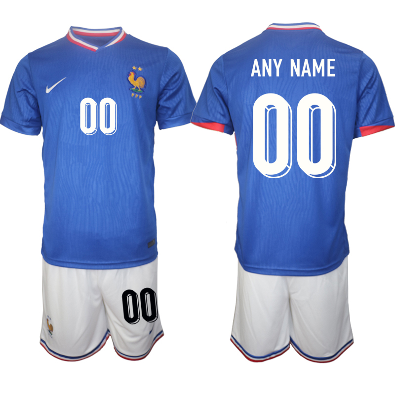 Men's France home any name 2024-25 Suit Soccer Jerseys