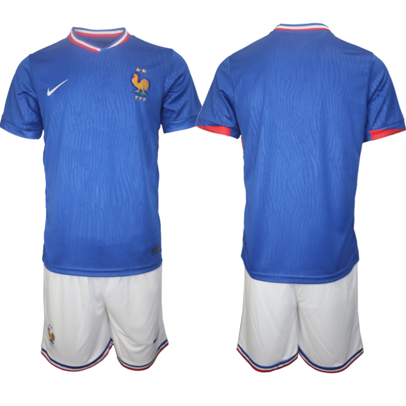 Men's France home blank 2024-25 Suit Soccer Jerseys