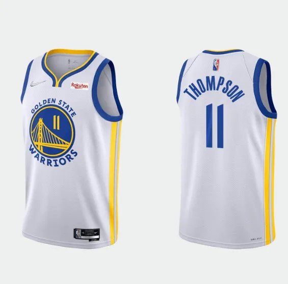 Men's Golden State Warriors #11 Klay Thompson 2022 White 75th Anniversary Stitched Jersey