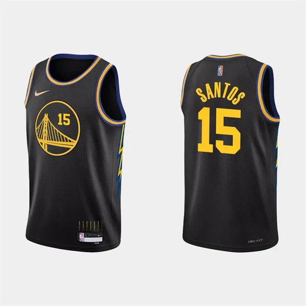 Men's Golden State Warriors #15 Gui Santos 2022 Black Stitched Basketball Jersey