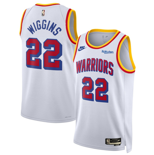 Men's Golden State Warriors #22 Andrew Wiggins White 2024-25 Classic Edition Stitched Basketball Jersey