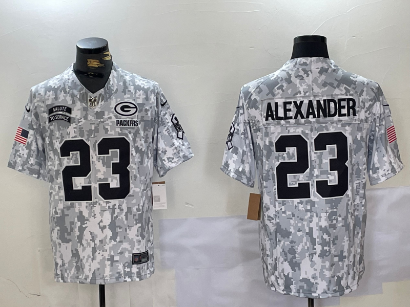 Men's Green Bay Packers #23 Jaire Alexander Arctic Camo 2024 FUSE Salute to Service Limited Stitched Jersey