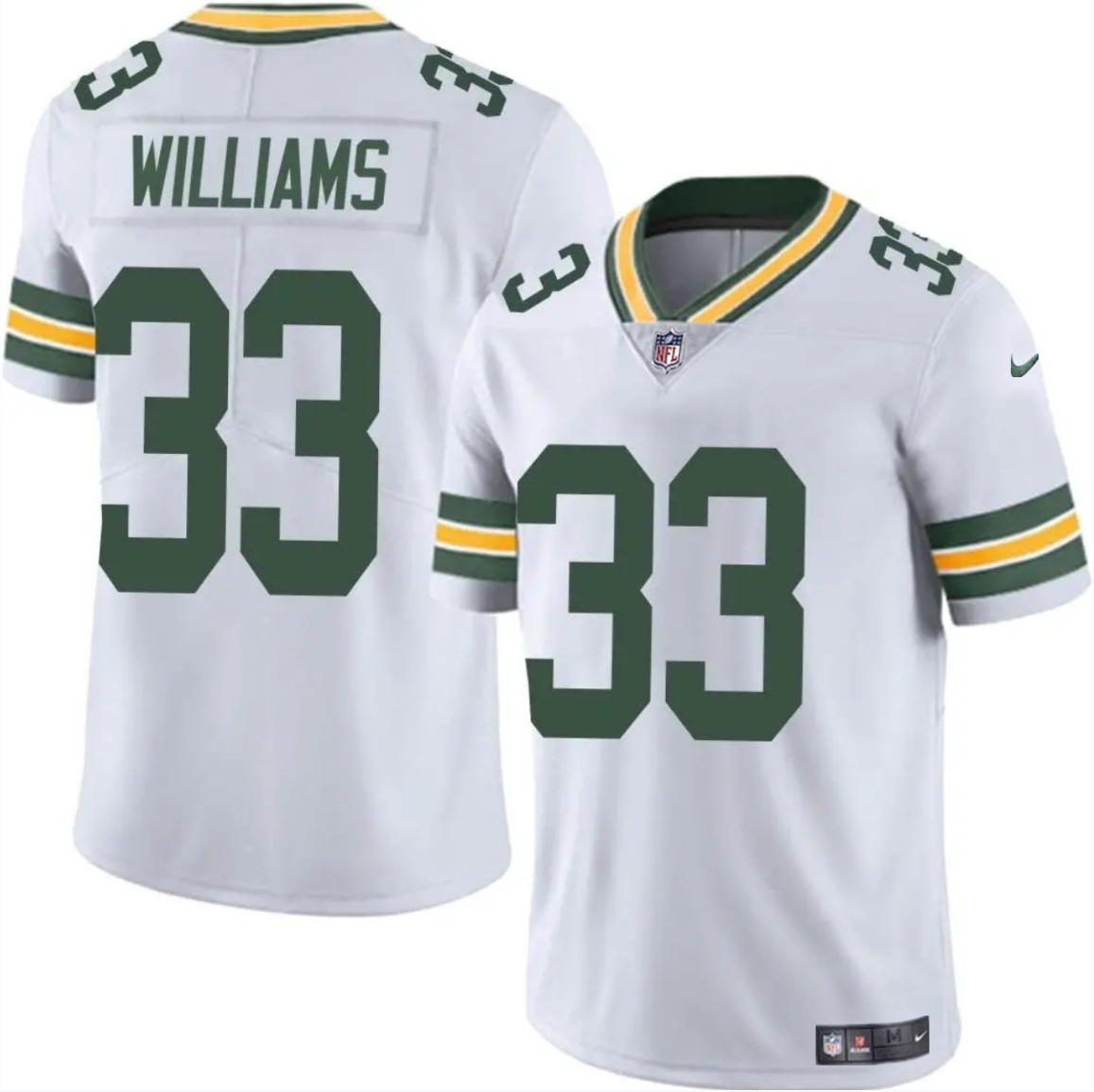 Men's Green Bay Packers #33 Evan Williams White Vapor Untouchable Limited Football Stitched Jersey