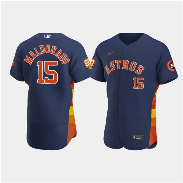 Men's Houston Astros #15 Martín Maldonado Navy 60th Anniversary Flex Base Stitched Baseball Jersey