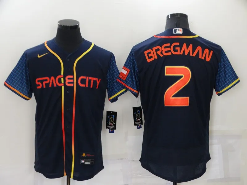 Men's Houston Astros #2 Alex Bregman 2022 Navy City Connect Flex Base Stitched Baseball Jersey