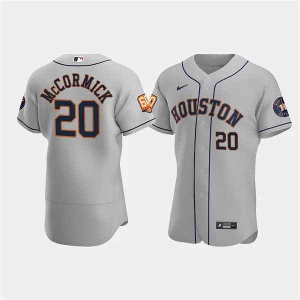 Men's Houston Astros #20 Chas McCormick Gray 60th Anniversary Flex Base Stitched Baseball Jersey