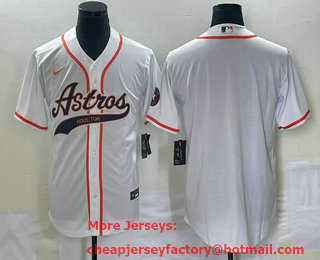 Men's Houston Astros Blank White Cool Base Stitched Baseball Jersey1