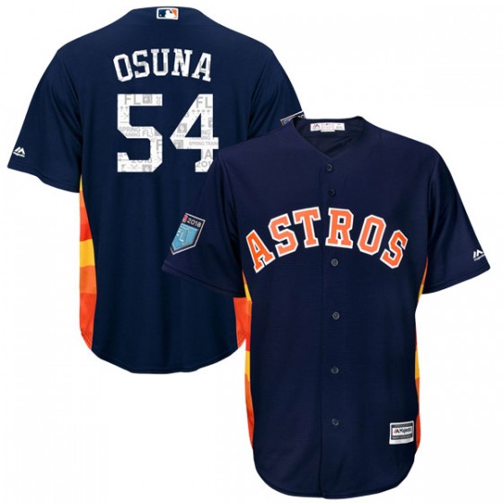 Men's Houston Astros Roberto Osuna Majestic Cool Base 2018 Spring Training Navy Jersey