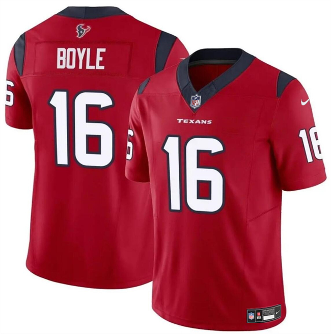 Men's Houston Texans #16 Tim Boyle Red 2024 F.U.S.E Vapor Untouchable Stitched Football Jersey