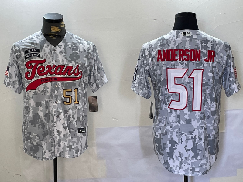 Men's Houston Texans #51 Will Anderson Jr Arctic Camo 2024 Salute to Service Stitched Baseball Jerseys