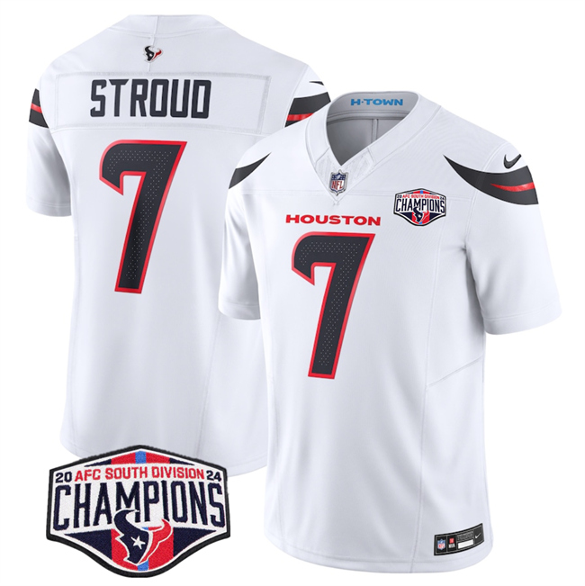 Men's Houston Texans #7 C.J. Stroud White F.U.S.E. 2024 AFC South Division Champions Vapor Limited Stitched Football Jersey