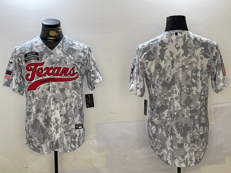 Men's Houston Texans Blank Arctic Camo 2024 Salute to Service Stitched Baseball Jersey