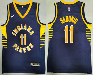 Men's Indiana Pacers #11 Domantas Sabonis New Navy Blue 2021 Nike Swingman Stitched NBA Jersey