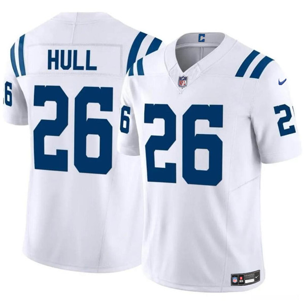 Men's Indianapolis Colts #26 Evan Hull White 2024 F.U.S.E. Vapor Limited Football Stitched Jersey