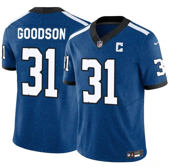 Men's Indianapolis Colts #31 Tyler Goodson Blue 2024 F.U.S.E. Throwback Vapor Limited Stitched Football Jersey