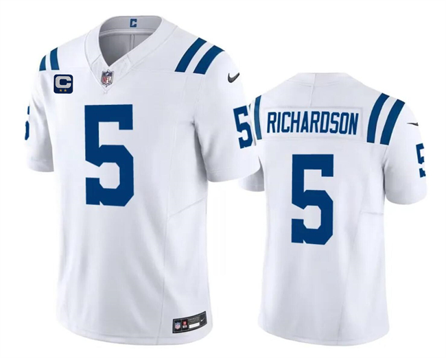 Men's Indianapolis Colts #5 Anthony Richardson White 2024 F.U.S.E. With 2-Star C Patch Vapor Limited Stitched Football Jersey