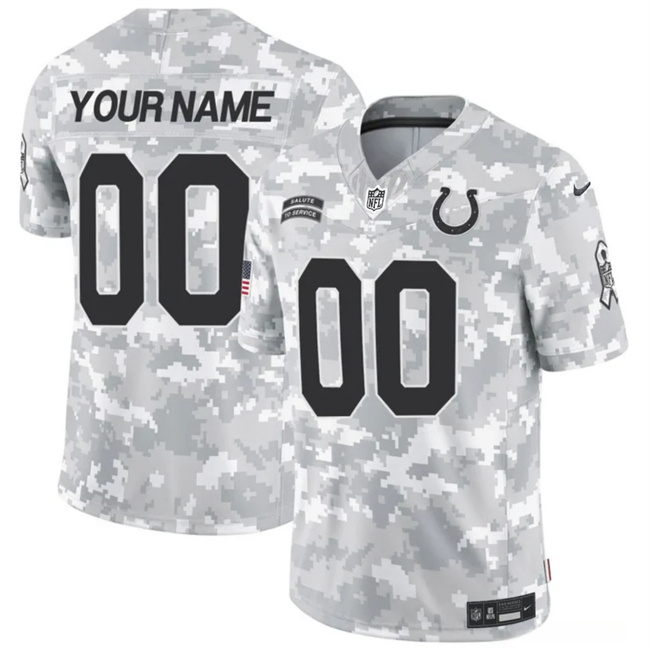 Men's Indianapolis Colts Active Player Custom 2024 F.U.S.E Arctic Camo Salute To Service Limited Stitched Football Jersey