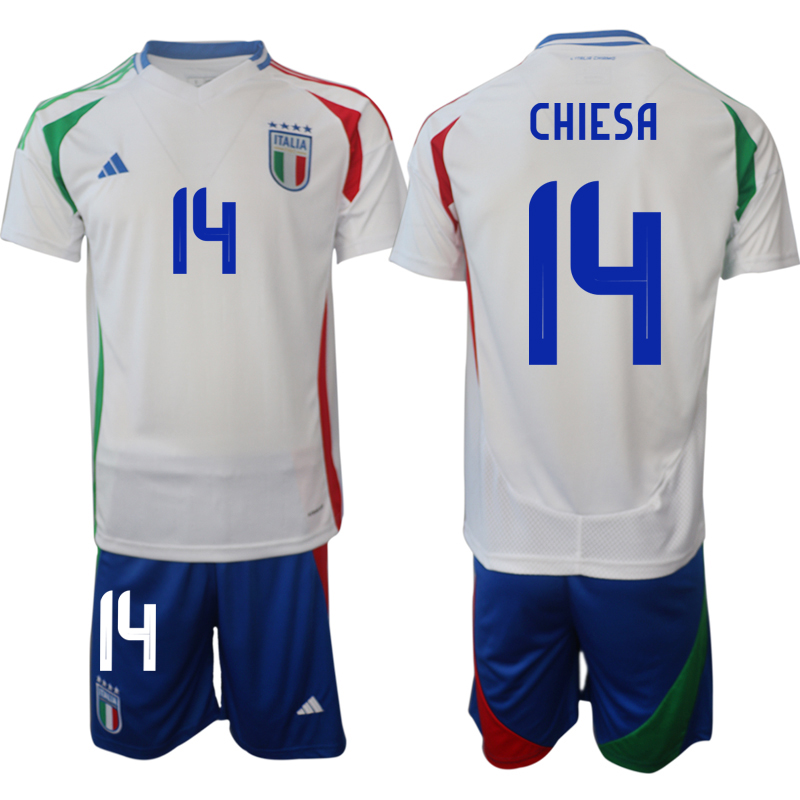 Men's Italy away 14# CHIESA 2024-25 Suit Soccer Jerseys