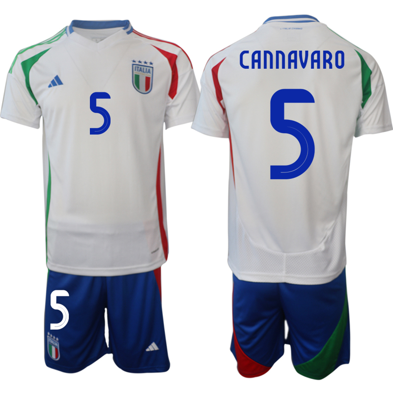 Men's Italy away 5# CANNAVARO 2024-25 Suit Soccer Jerseys