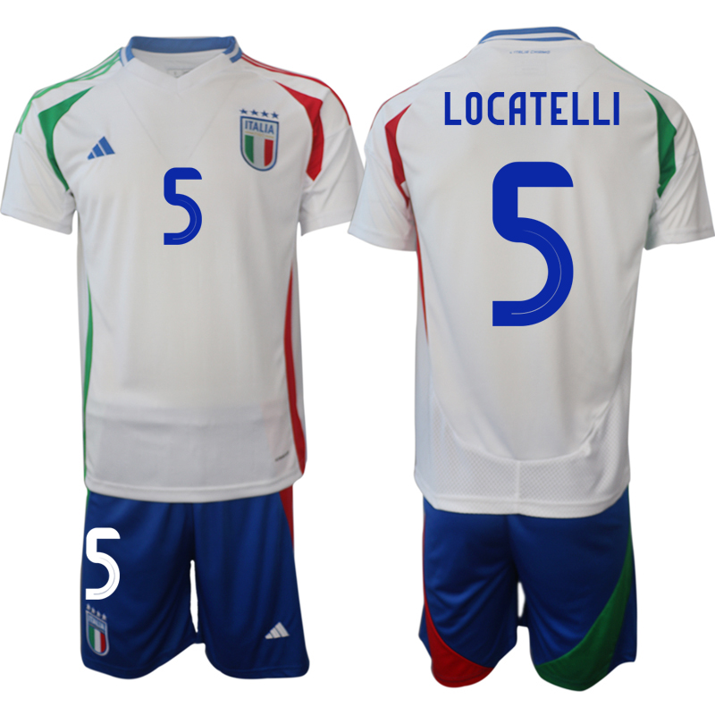 Men's Italy away 5# LOCATELLI 2024-25 Suit Soccer Jerseys