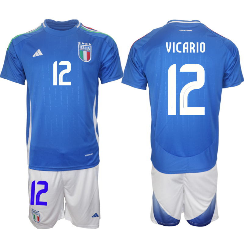 Men's Italy home 12# VICARIO 2024-25 Suit Soccer Jerseys