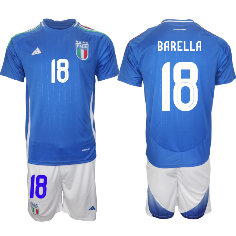 Men's Italy home 18# BARELLA 2024-25 Suit Soccer Jerseys